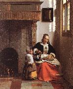 Woman Peeling Apples  sg HOOCH, Pieter de